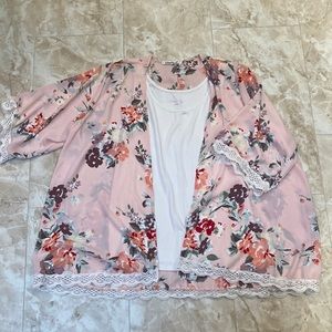 Women’s Plus Size Floral Kimono & Cami